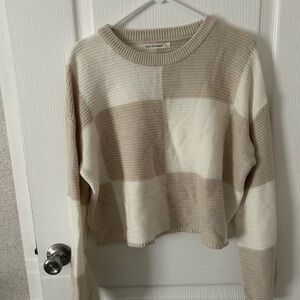 moon & madison Beige and Cream checkered Sweater